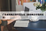 广东麻将梅兰菊竹怎么玩（麻将梅兰竹菊的玩法）