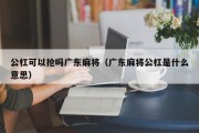 公杠可以抢吗广东麻将（广东麻将公杠是什么意思）