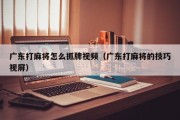 广东打麻将怎么抓牌视频（广东打麻将的技巧视屏）