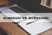 网上麻将怎么玩广东牌（网上麻将怎么玩的）