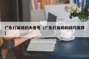 广东打麻将的大鱼号（广东打麻将的技巧视屏）