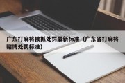 广东打麻将被抓处罚最新标准（广东省打麻将赌博处罚标准）