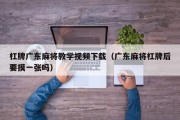 杠牌广东麻将教学视频下载（广东麻将杠牌后要摸一张吗）