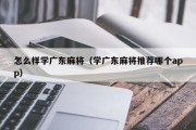 怎么样学广东麻将（学广东麻将推荐哪个app）
