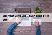 雀神广东麻将能观战吗（雀神广东麻将怎么看战绩）