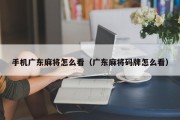 手机广东麻将怎么看（广东麻将码牌怎么看）