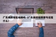 广东麻将碰能胡牌吗（广东麻将碰牌那句话是什么）