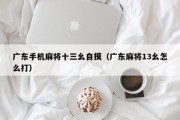 广东手机麻将十三幺自摸（广东麻将13幺怎么打）
