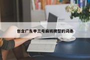 包含广东甲三号麻将牌型的词条