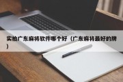 实拍广东麻将软件哪个好（广东麻将最好的牌）