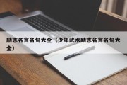 励志名言名句大全（少年武术励志名言名句大全）