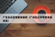 广东白云区哪里有麻将（广州白云区哪里有麻将卖）